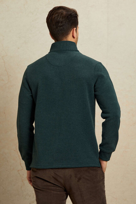 Yeşil Pamuklu Sweatshirt - 7