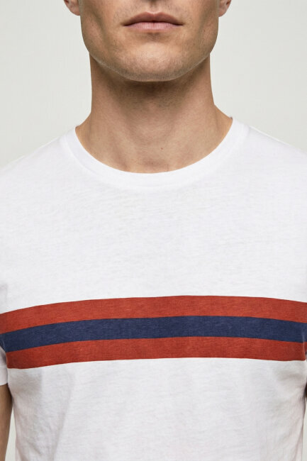 Beyaz %100 Pamuklu Baskılı Tişört - 3